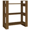 The Living Store Boekenkast Grenenhout - Houten Meubel - Kamerscherm - 80x35x91 cm - Honingbruin