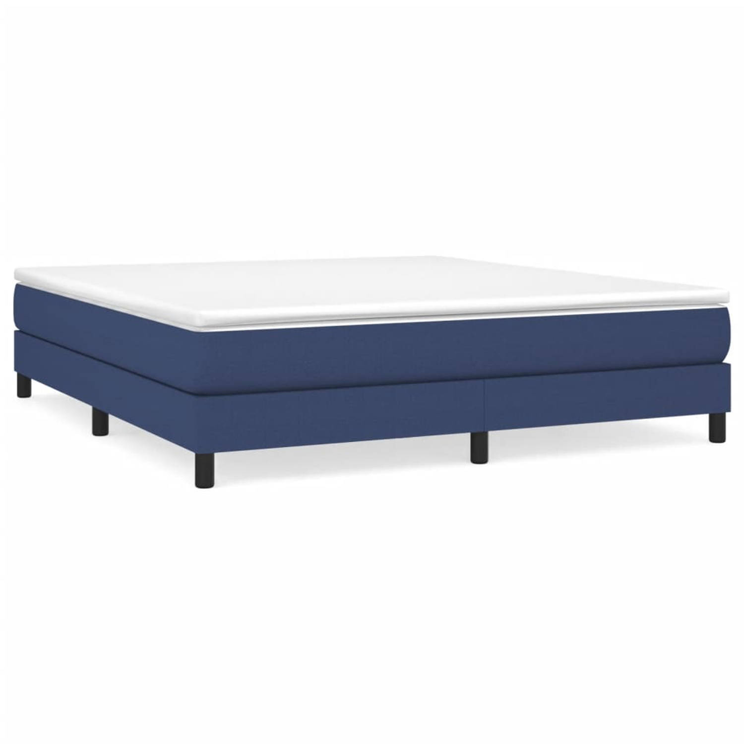 The Living Store Boxspringframe stof blauw 180x200 cm - Boxspringframe - Boxspringframes - Bed - Ledikant - Slaapmeubel - Bedframe - Bedbodem - Tweepersoonsbed - Boxspring - Bedden