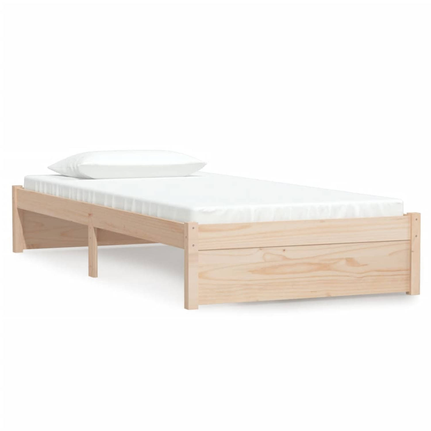 The Living Store Bedframe massief hout 90x200 cm - Bedframe - Bedframes - Bed - Bedbodem - Ledikant - Bed Frame - Massief Houten Bedframe - Slaapmeubel - Eenpersoonsbed - Bedden -