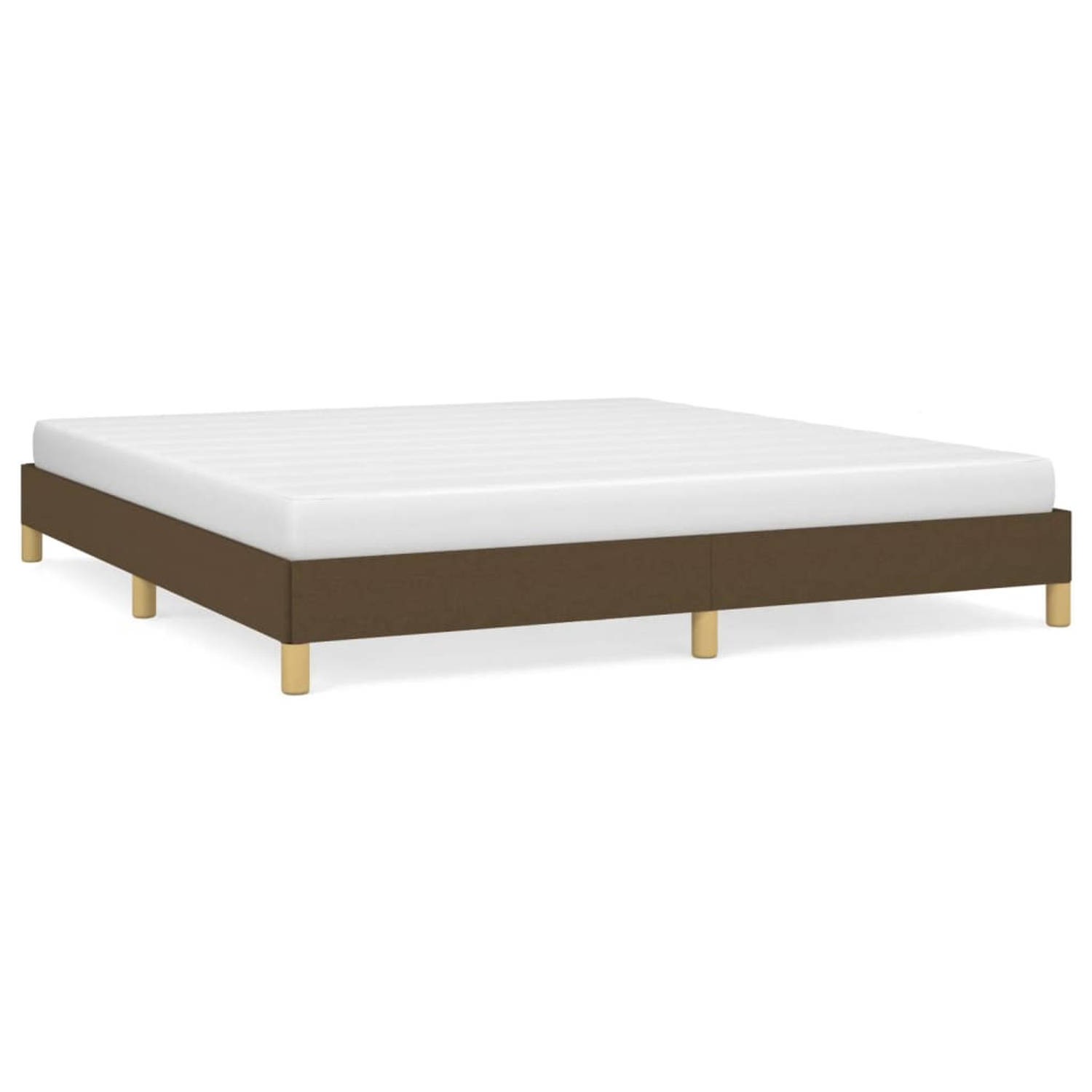 The Living Store Bedframe stof donkerbruin 180x200 cm - Bedframe - Bedframe - Bed - Slaapmeubel - Ledikant - Bedbodem - Tweepersoonsbed - Bedden - Slaapmeubels - Slaapmeubelen - Le