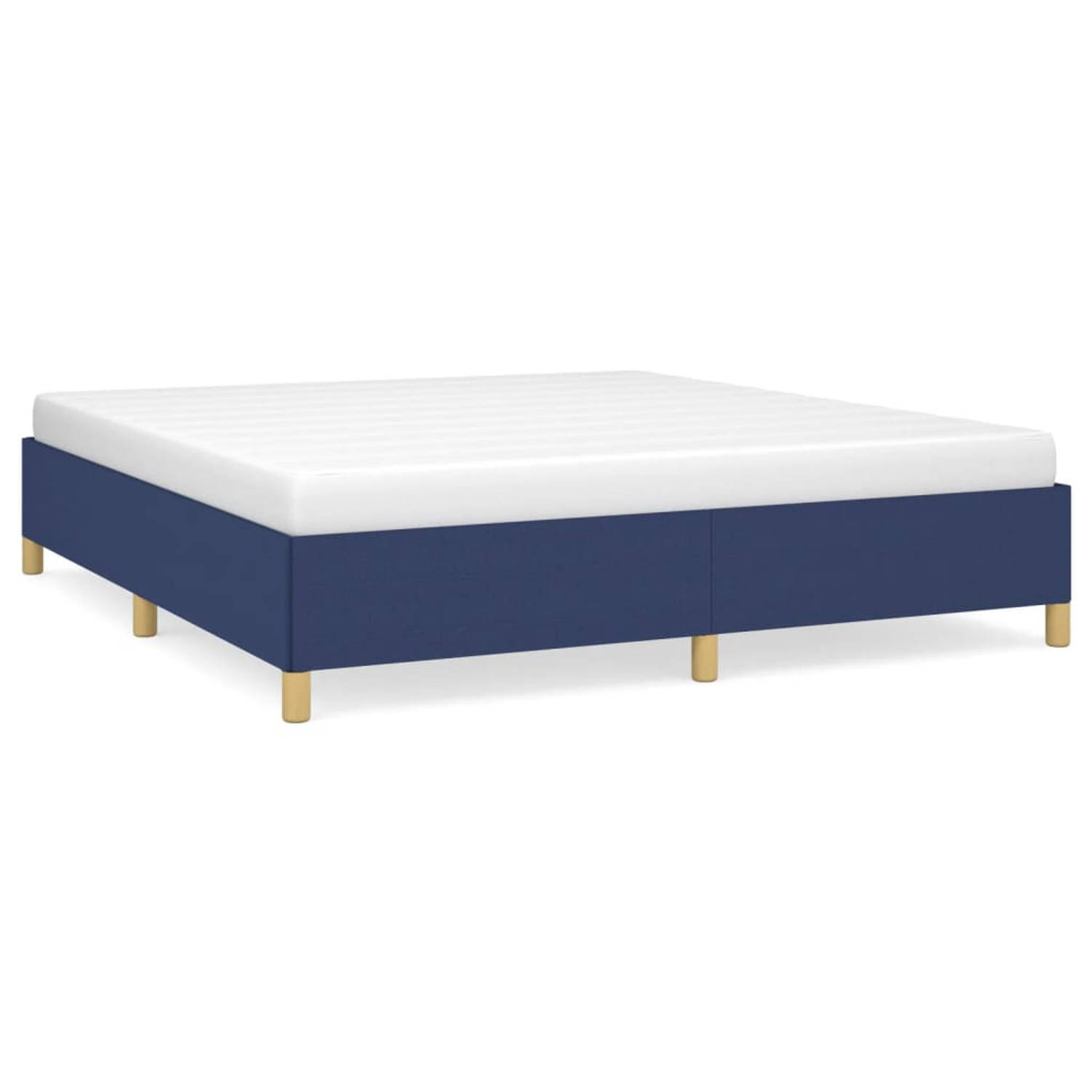 The Living Store Bedframe stof blauw 160x200 cm - Bedframe - Bedframe - Bed - Slaapmeubel - Ledikant - Bedbodem - Tweepersoonsbed - Bedden - Slaapmeubels - Slaapmeubelen - Ledikant