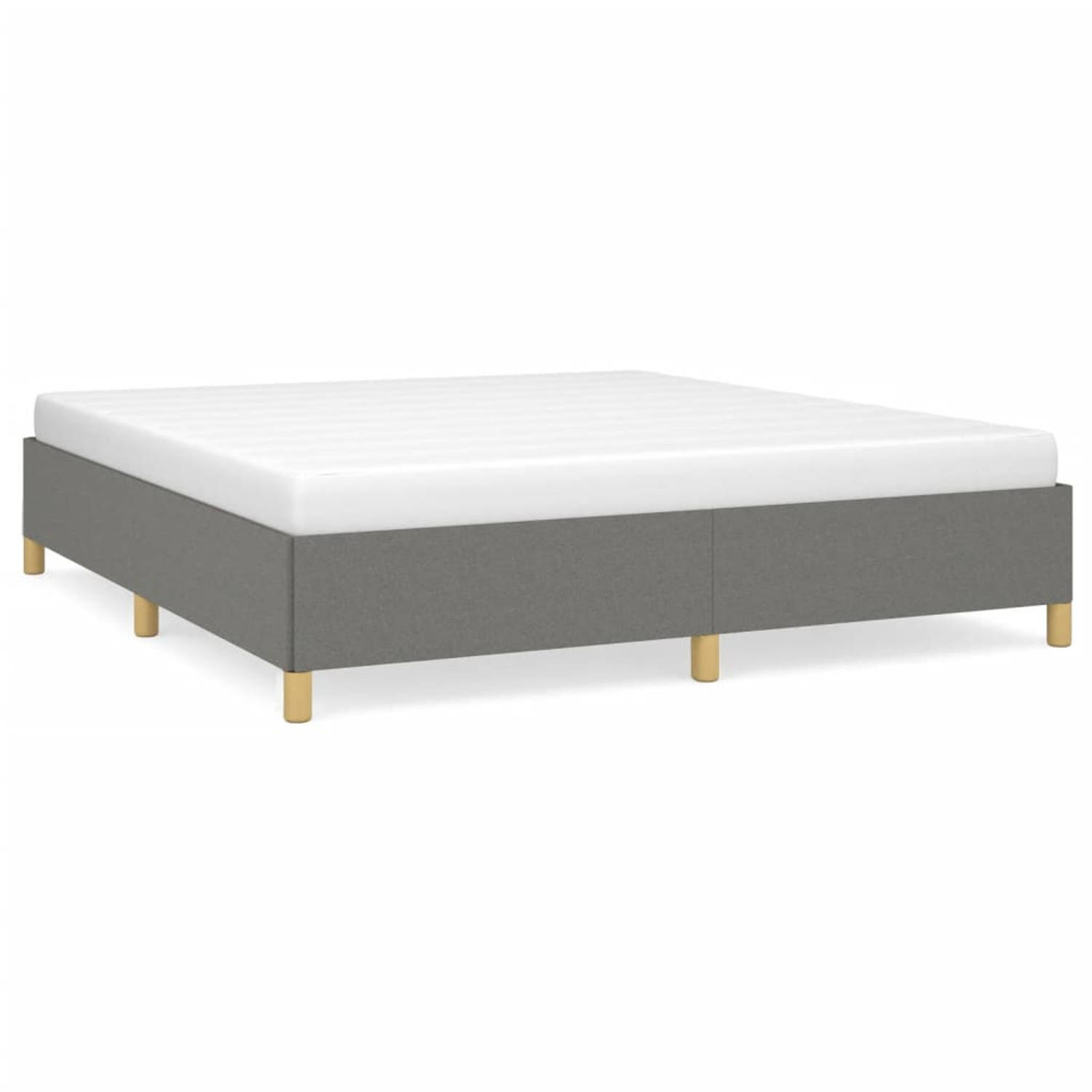 The Living Store Bedframe stof donkergrijs 180x200 cm - Bedframe - Bedframe - Bed - Slaapmeubel - Ledikant - Bedbodem - Tweepersoonsbed - Bedden - Slaapmeubels - Slaapmeubelen - Le