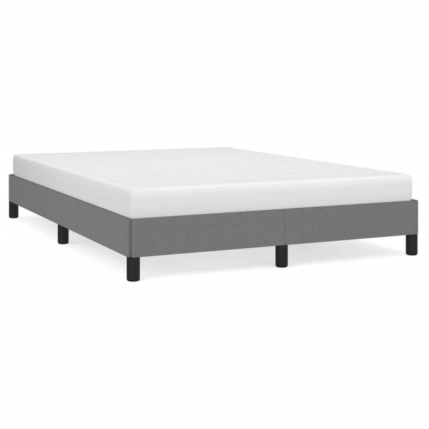 The Living Store Bedframe stof donkergrijs 140x190 cm - Bedframe - Bedframe - Bed - Slaapmeubel - Ledikant - Bedbodem - Tweepersoonsbed - Bedden - Slaapmeubels - Slaapmeubelen - Le