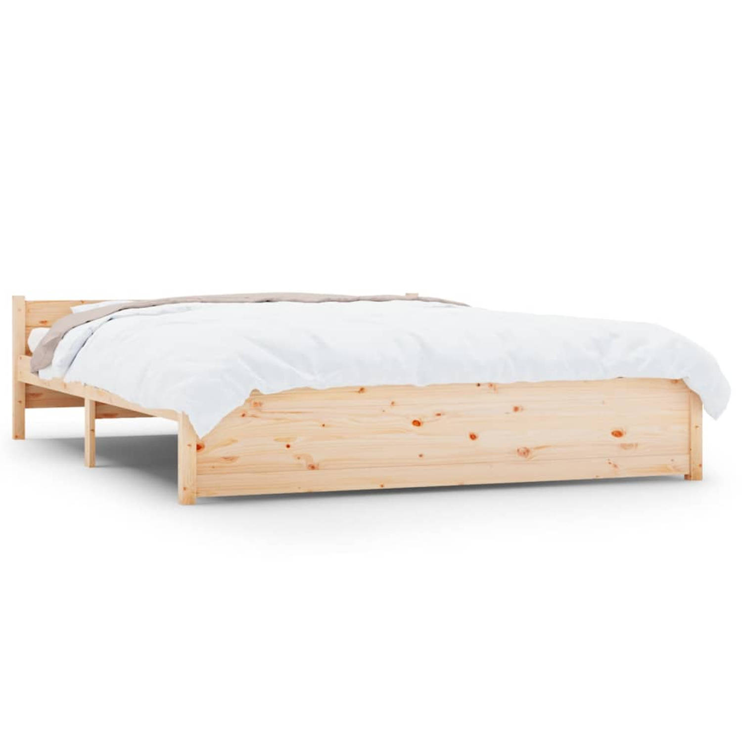The Living Store Bedframe massief hout 150x200 cm 5FT King Size - Bedframe - Bedframes - Bed - Bedbodem - Ledikant - Bed Frame - Massief Houten Bedframe - Slaapmeubel - Tweepersoon