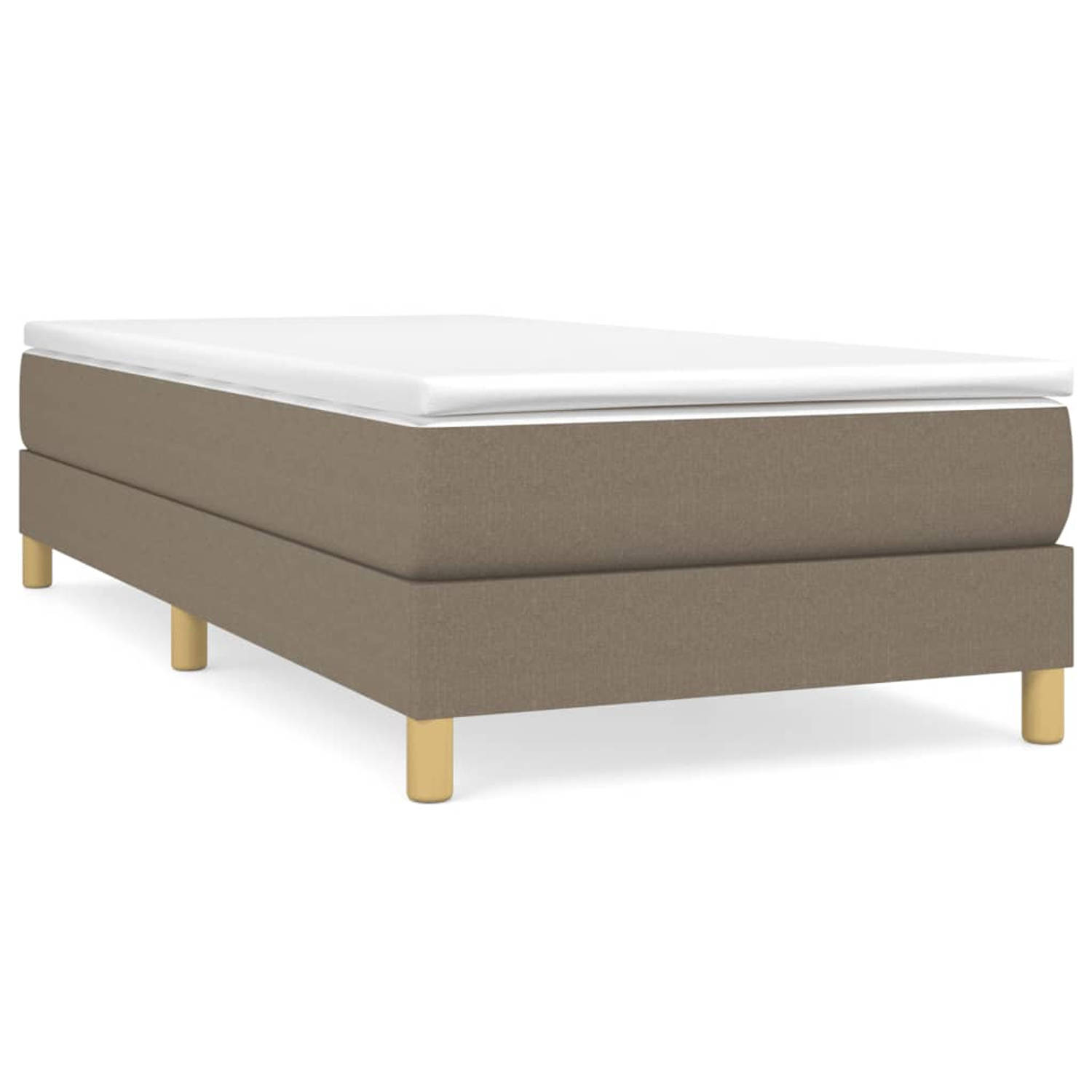 The Living Store Boxspringframe stof taupe 90x190 cm - Boxspringframe - Boxspringframes - Bed - Ledikant - Slaapmeubel - Bedframe - Bedbodem - Eenpersoonsbed - Boxspring - Bedden -