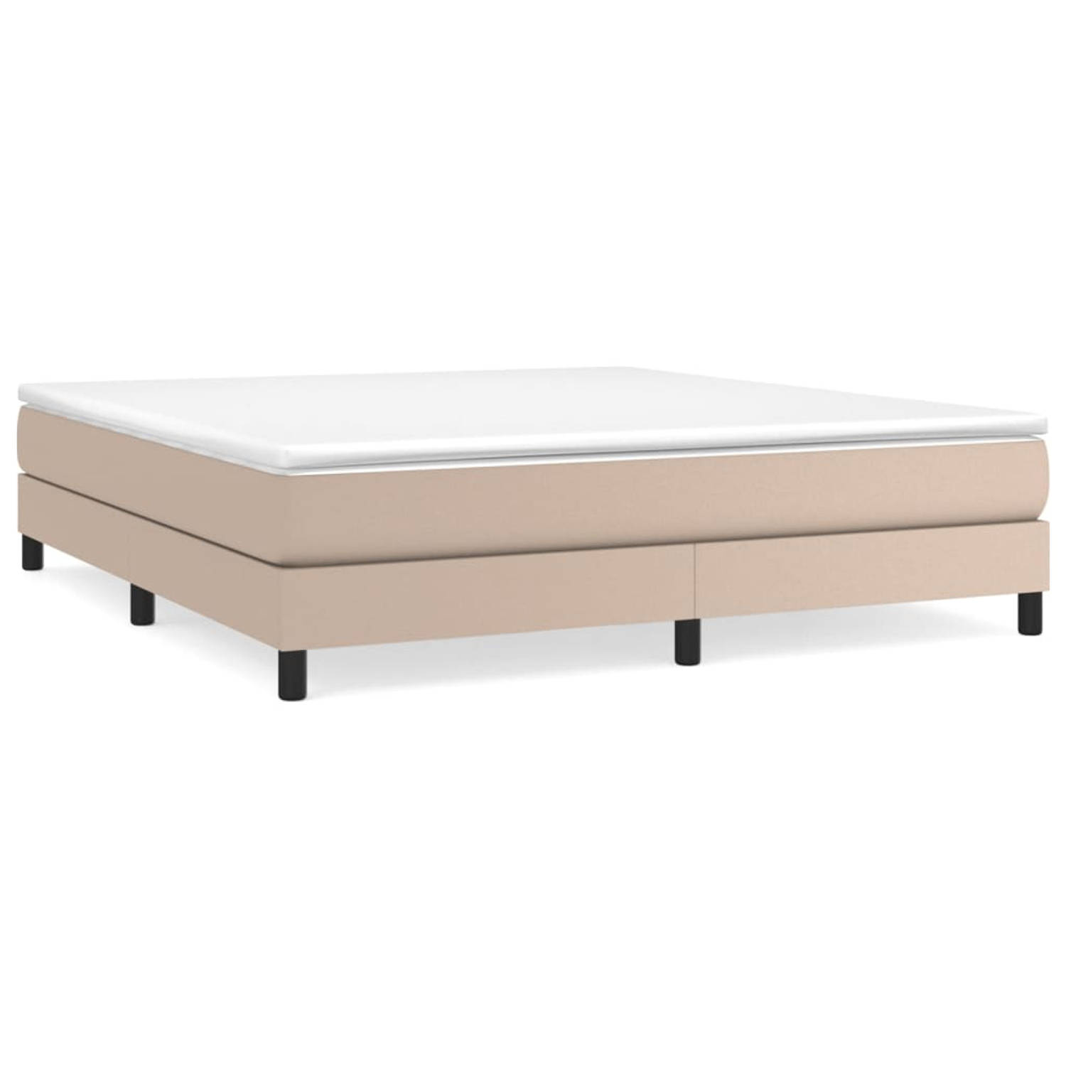 The Living Store Boxspringframe - Cappuccino - 203 x 180 x 25 cm - Kunstleer