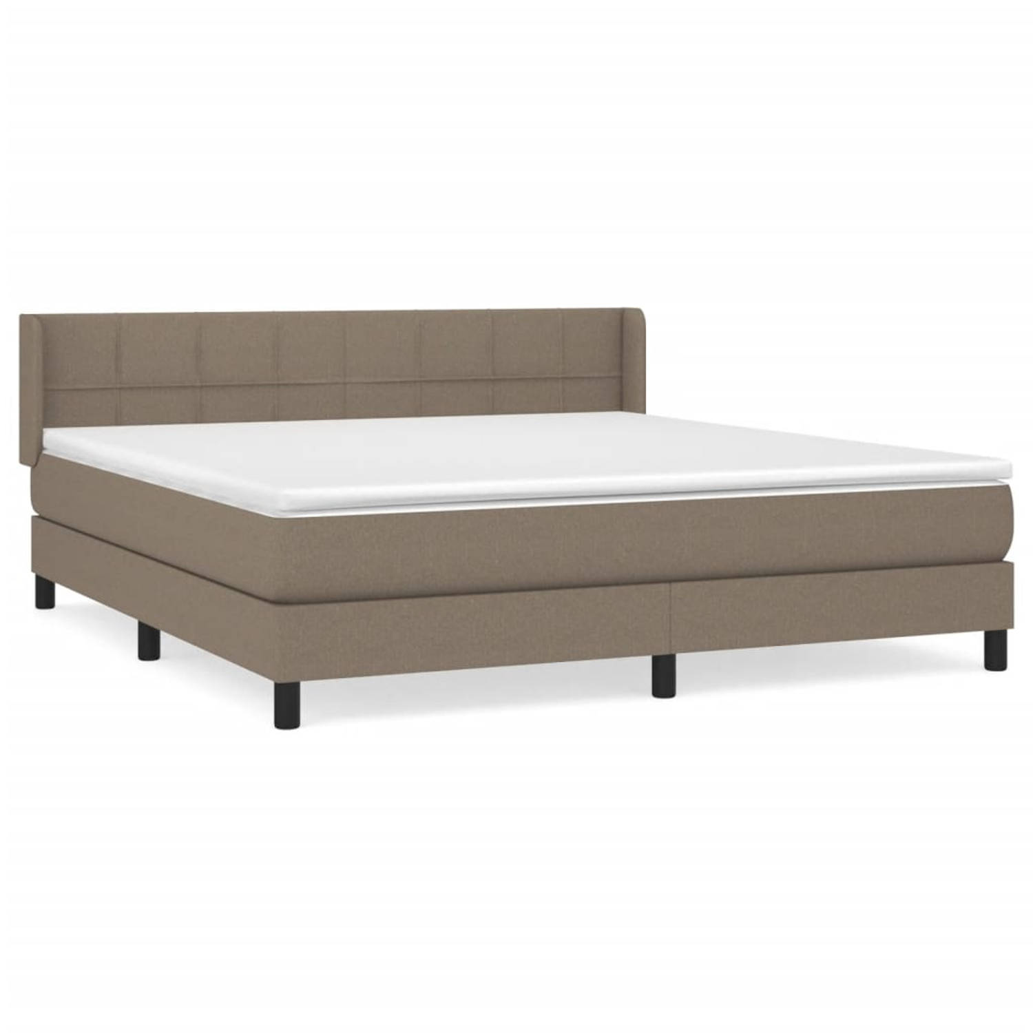 The Living Store Boxspringbed - Taupe - 203x183x78/88 cm - Pocketvering matras