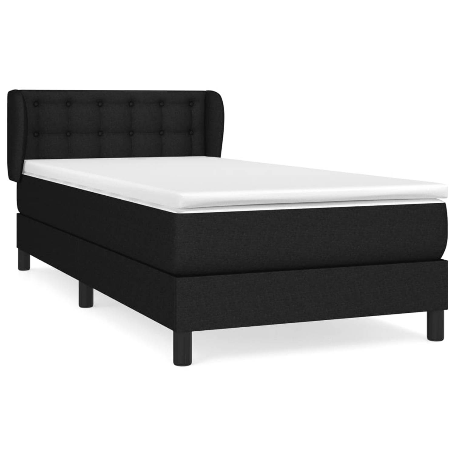 The Living Store Boxspring met matras stof zwart 90x200 cm - Boxspring - Boxsprings - Bed - Slaapmeubel - Boxspringbed - Boxspring Bed - Tweepersoonsbed - Bed Met Matras - Bedframe