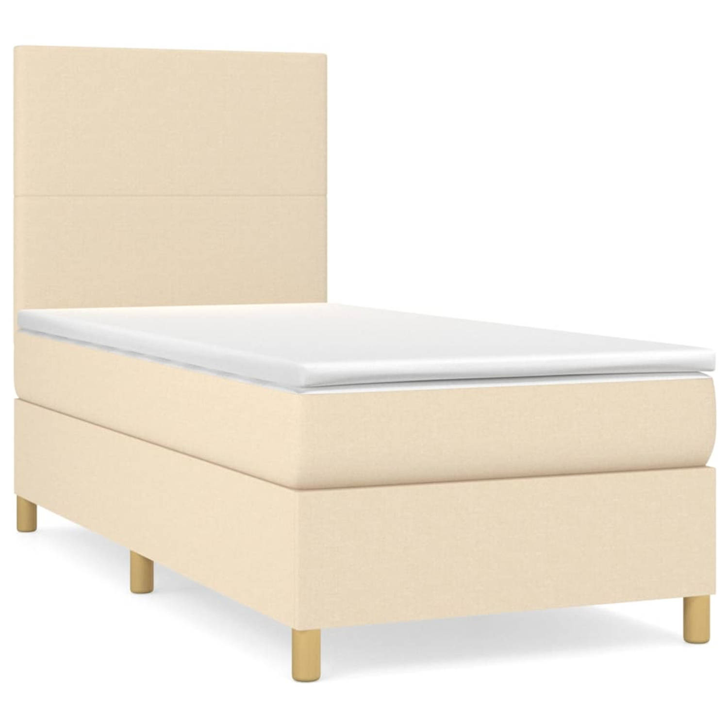 The Living Store Boxspringbed - Comfort - Bed - 203 x 83 x 118/128 cm - Pocketvering matras - Middelharde ondersteuning - Huidvriendelijk topmatras