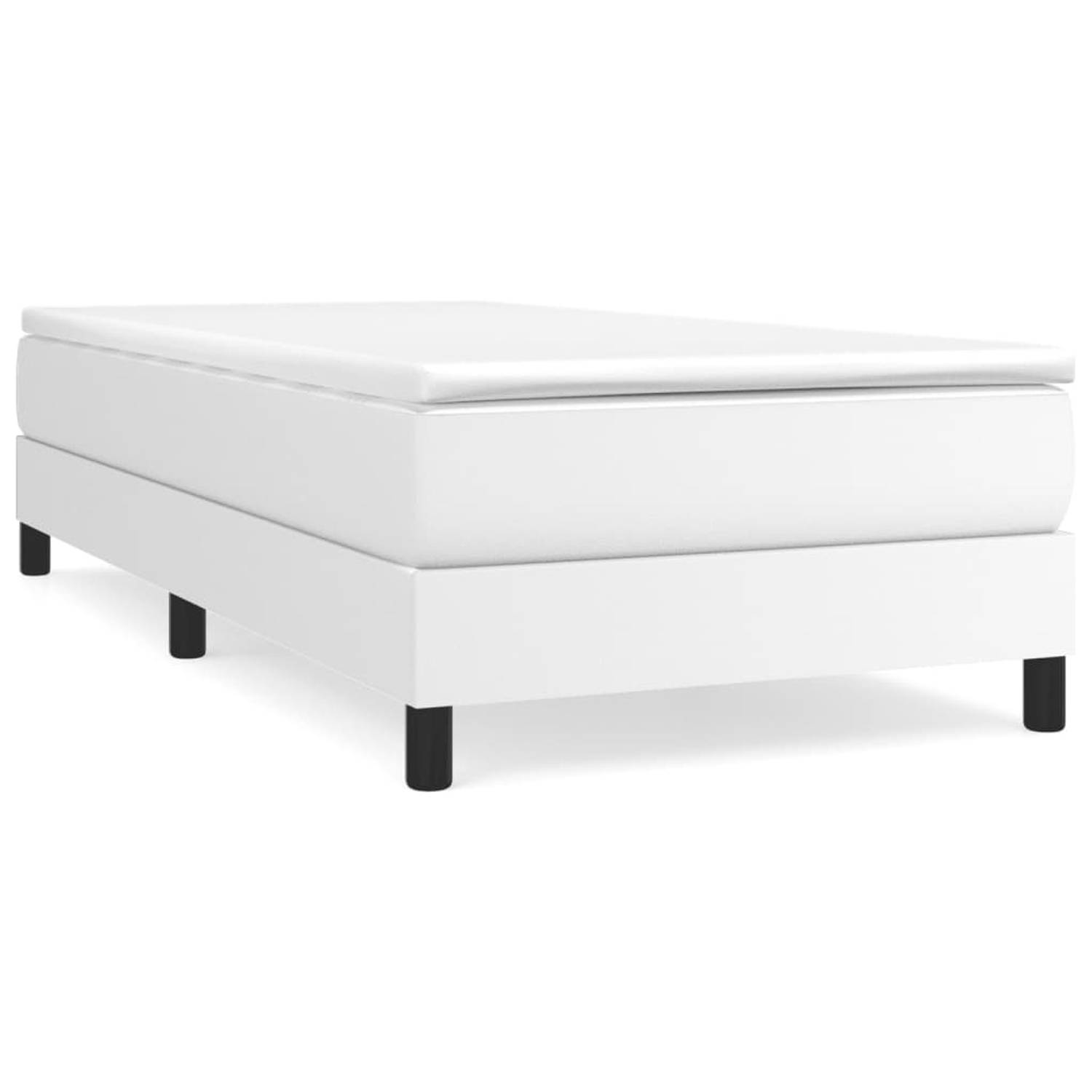 The Living Store Boxspring met matras kunstleer wit 80x200 cm - Boxspring - Boxsprings - Bed - Slaapmeubel - Boxspringbed - Boxspring Bed - Eenpersoonsbed - Bed Met Matras - Bedfra