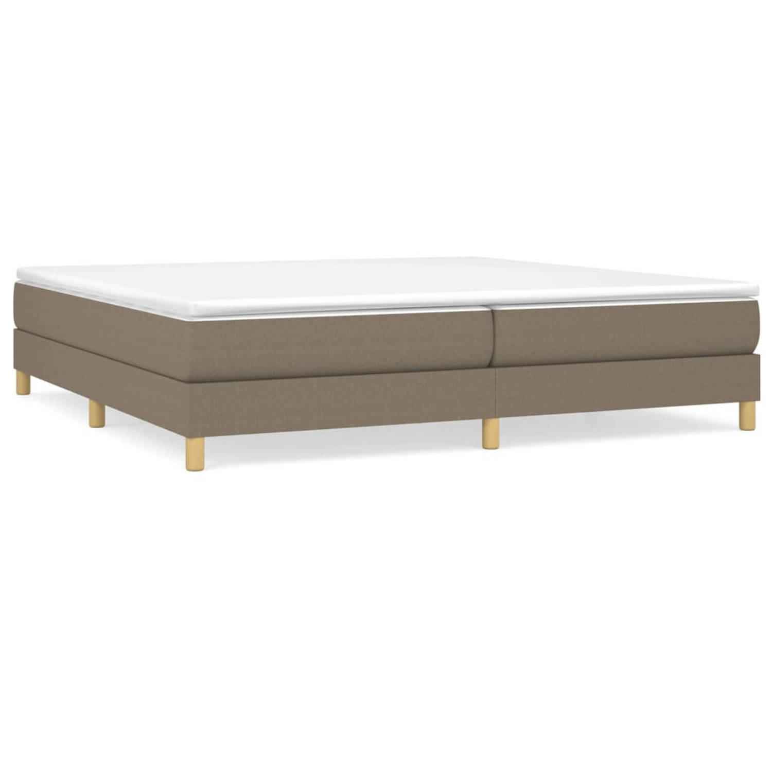 The Living Store Boxspringbed - Pocketvering - Multiplex lattenbodem - 203 x 200 x 25 cm - Taupe