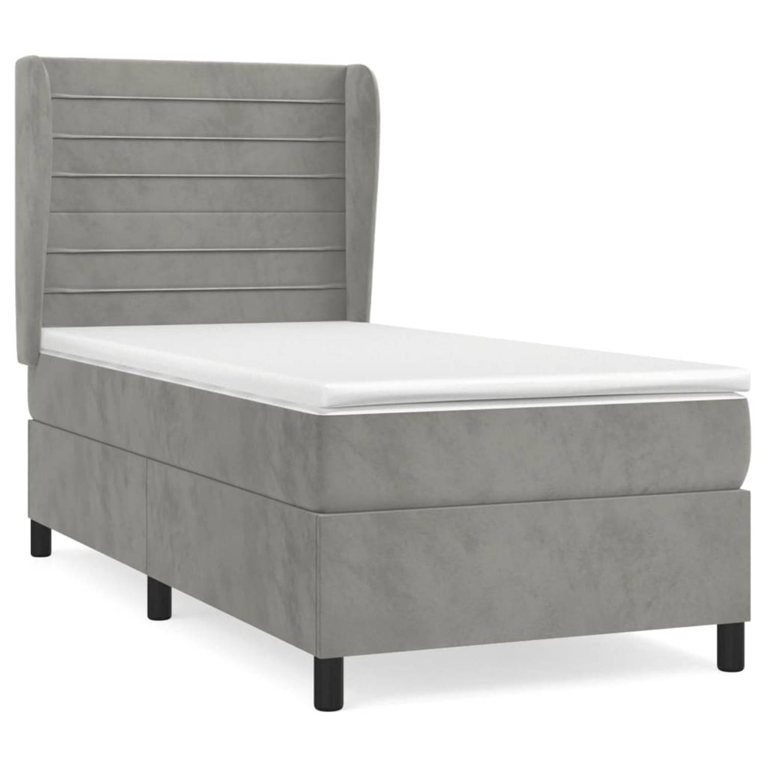 The Living Store Bed - Fluweel - Boxspring - 80x200 - Pocketvering