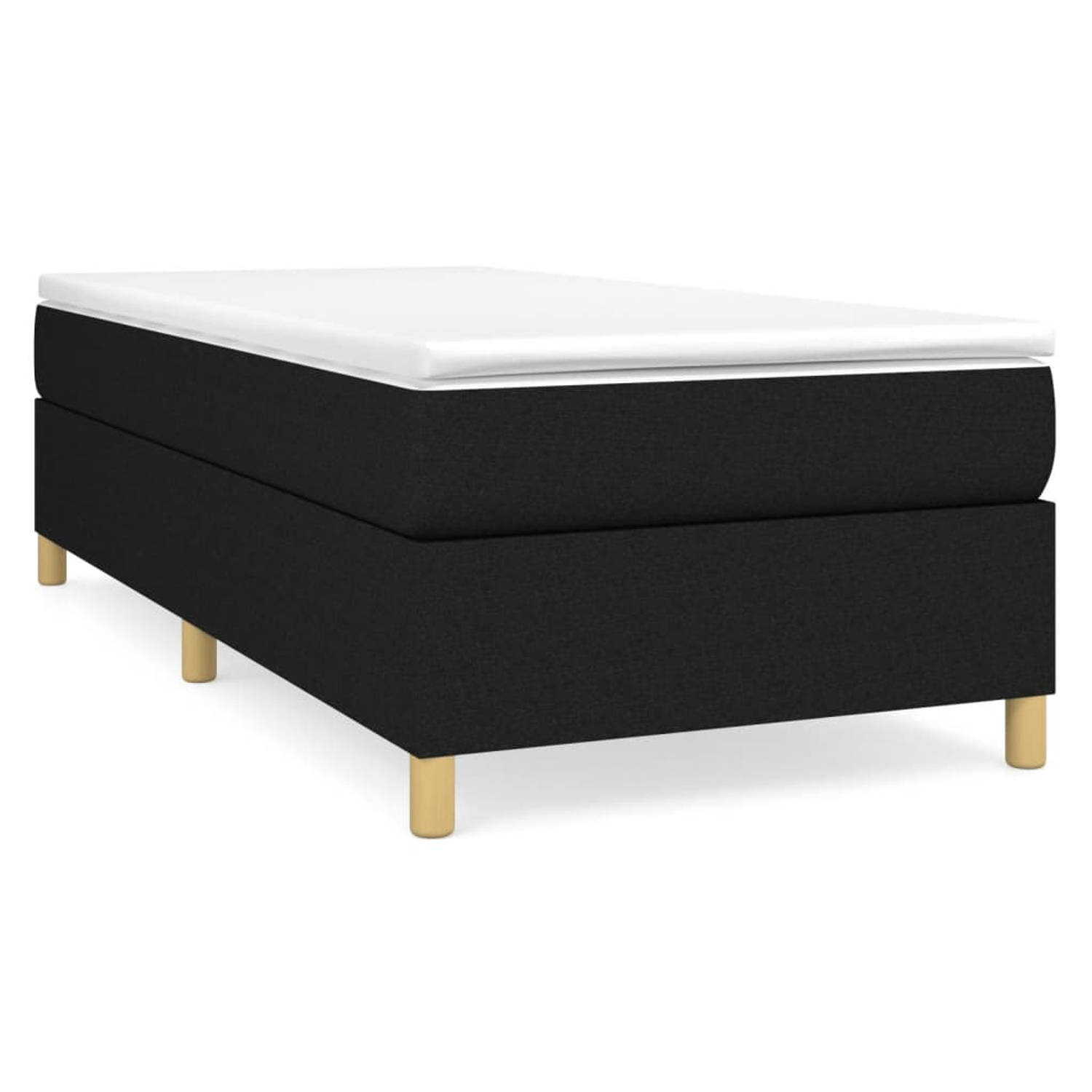 The Living Store Boxspring met matras stof zwart 80x200 cm - Boxspring - Boxsprings - Bed - Slaapmeubel - Boxspringbed - Boxspring Bed - Eenpersoonsbed - Bed Met Matras - Bedframe