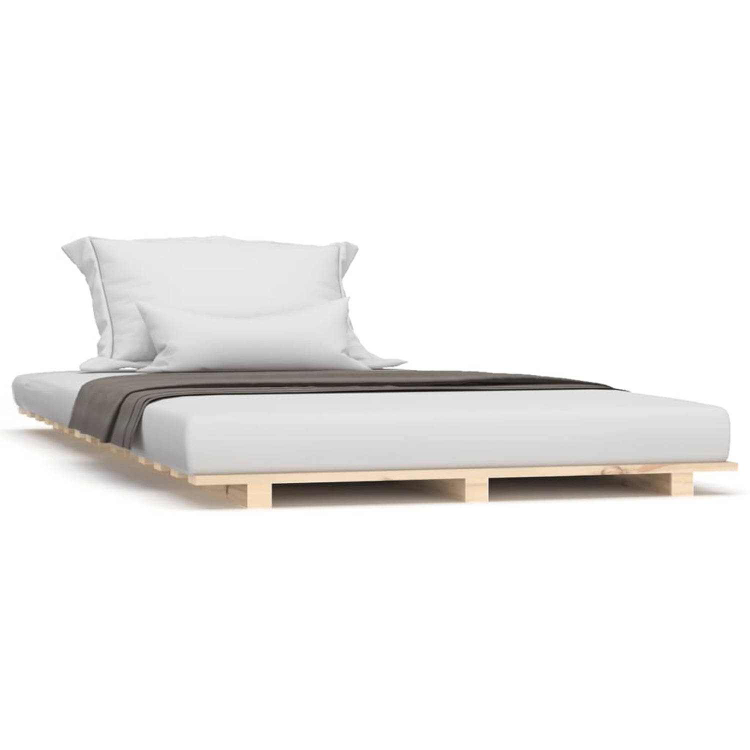 The Living Store Houten Bedframe - Massief Grenenhout - Stabiel en Stevig - 200 x 90 x 5 cm