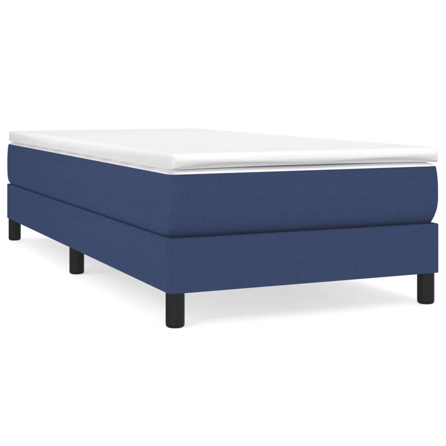 The Living Store Boxspring met matras stof blauw 90x190 cm - Boxspring - Boxsprings - Bed - Slaapmeubel - Boxspringbed - Boxspring Bed - Eenpersoonsbed - Bed Met Matras - Bedframe