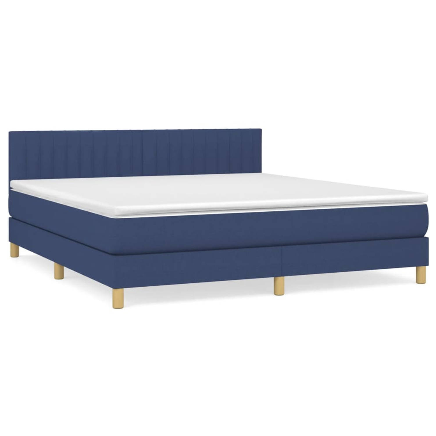 The Living Store Boxspringbed - Comfort - Bedframe 203x180x78/88 cm - Pocketvering matras 180x200x20 cm - Huidvriendelijk topmatras 180x200x5 cm