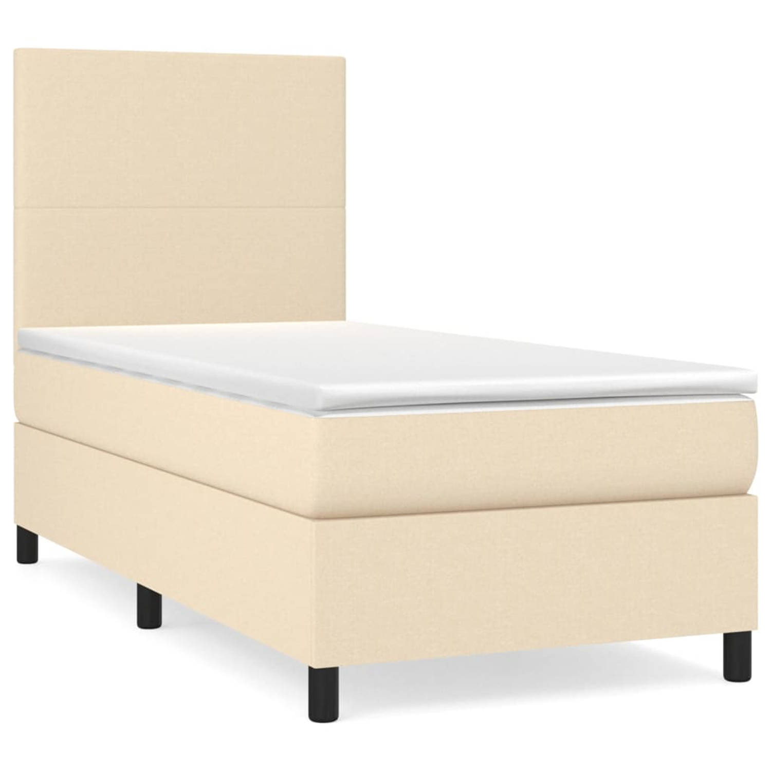 The Living Store Boxspringbed - Pocketvering - 90x190 cm - Crème