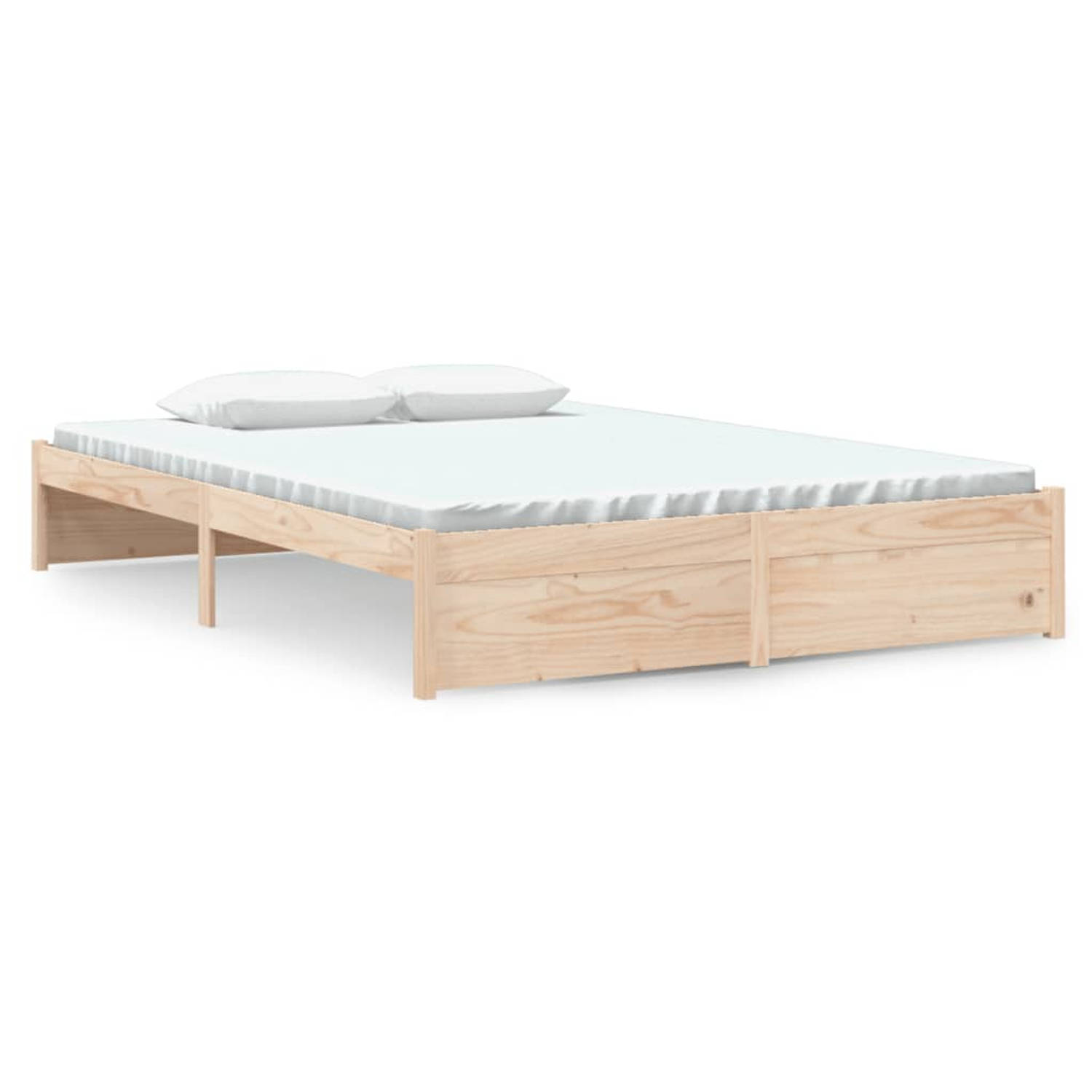 The Living Store Bedframe massief grenenhout 140x190 cm - Bedframe - Bedframes - Tweepersoonsbedframe - Bedbodem - Bed - Houten Bedje - Ledikant - Houten Ledikant - Tweepersoons Be