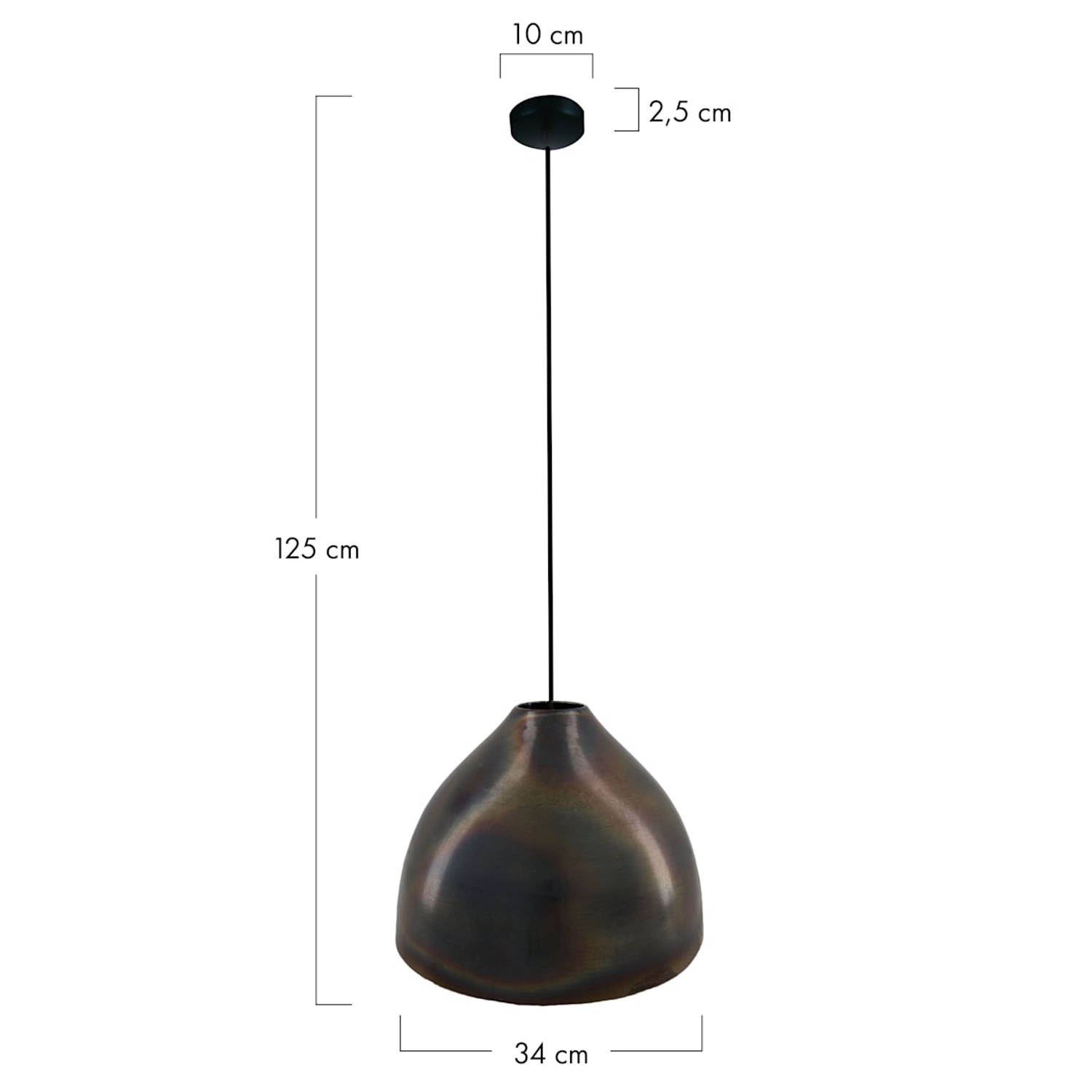 DKNC - Hanglamp Dante - Metaal - 34x34x25cm - Zwart