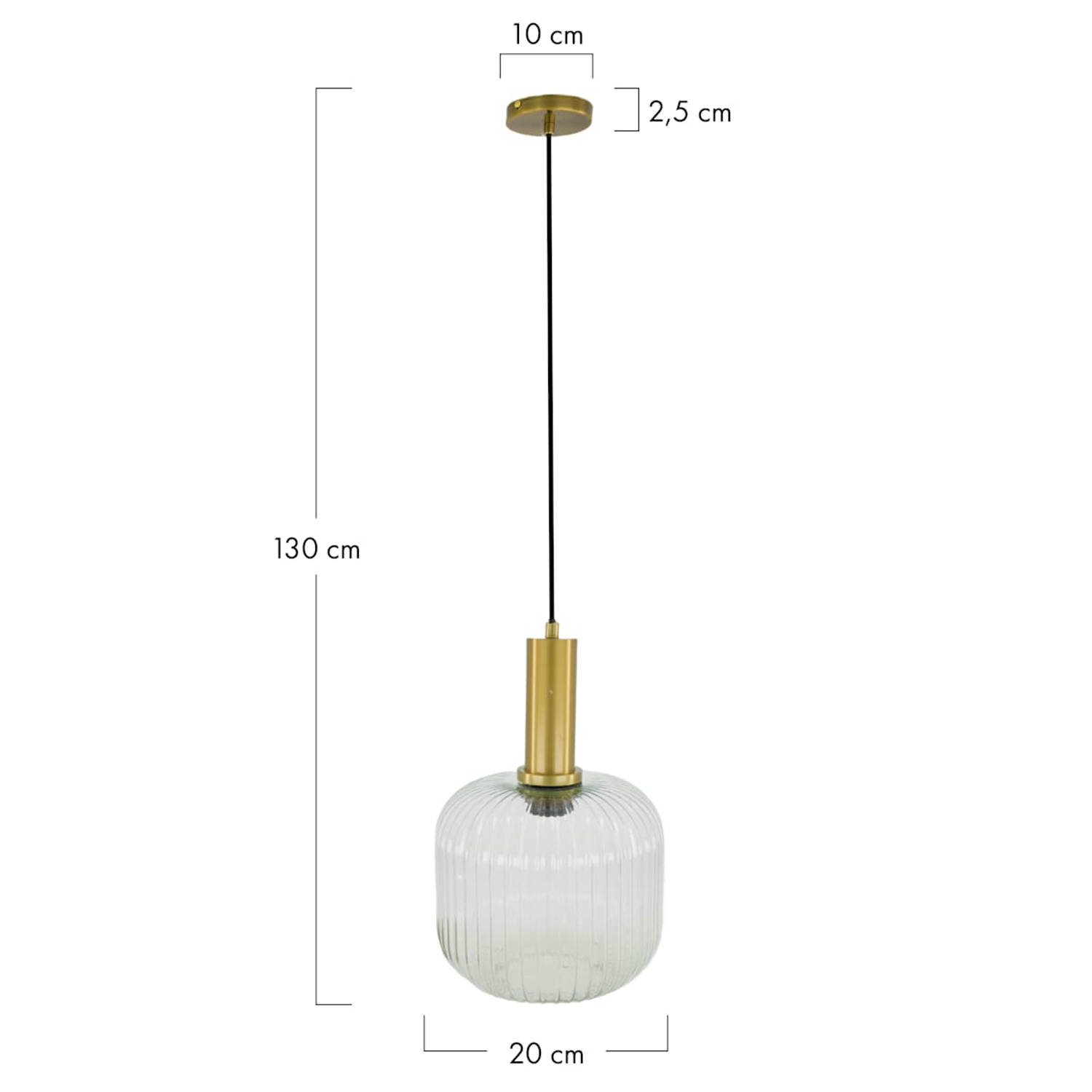 DKNC - Hanglamp Allison - Glas - 20x20x30cm - Transparant