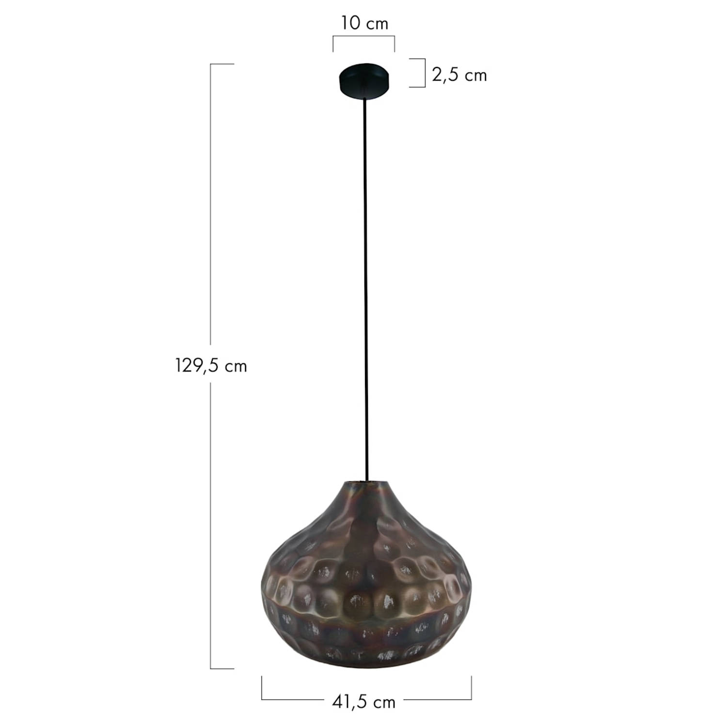 DKNC - Hanglamp Dante - Metaal - 41.5x41.5x29.5cm - Zwart