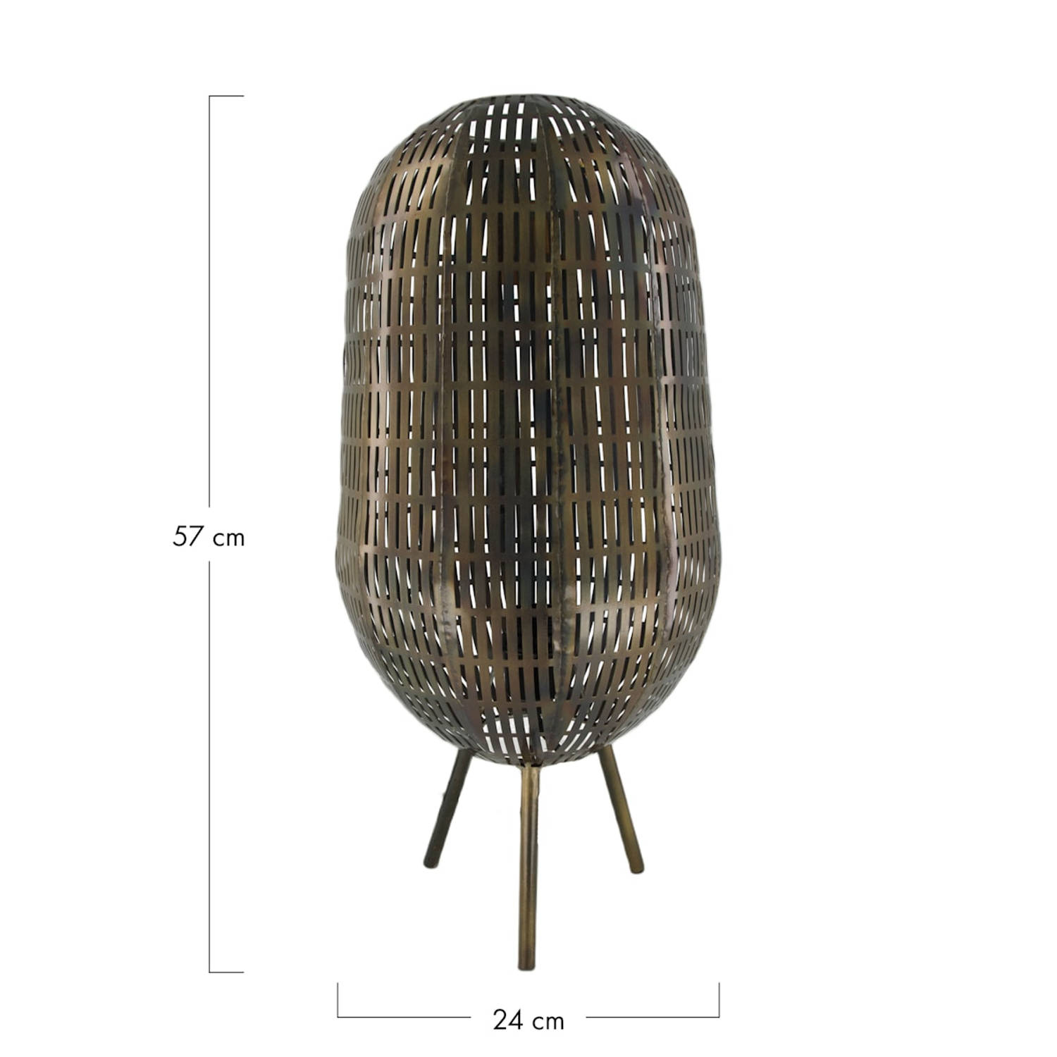 DKNC - Tafellamp Pisa - Metaal - 24x24x57cm - Zwart