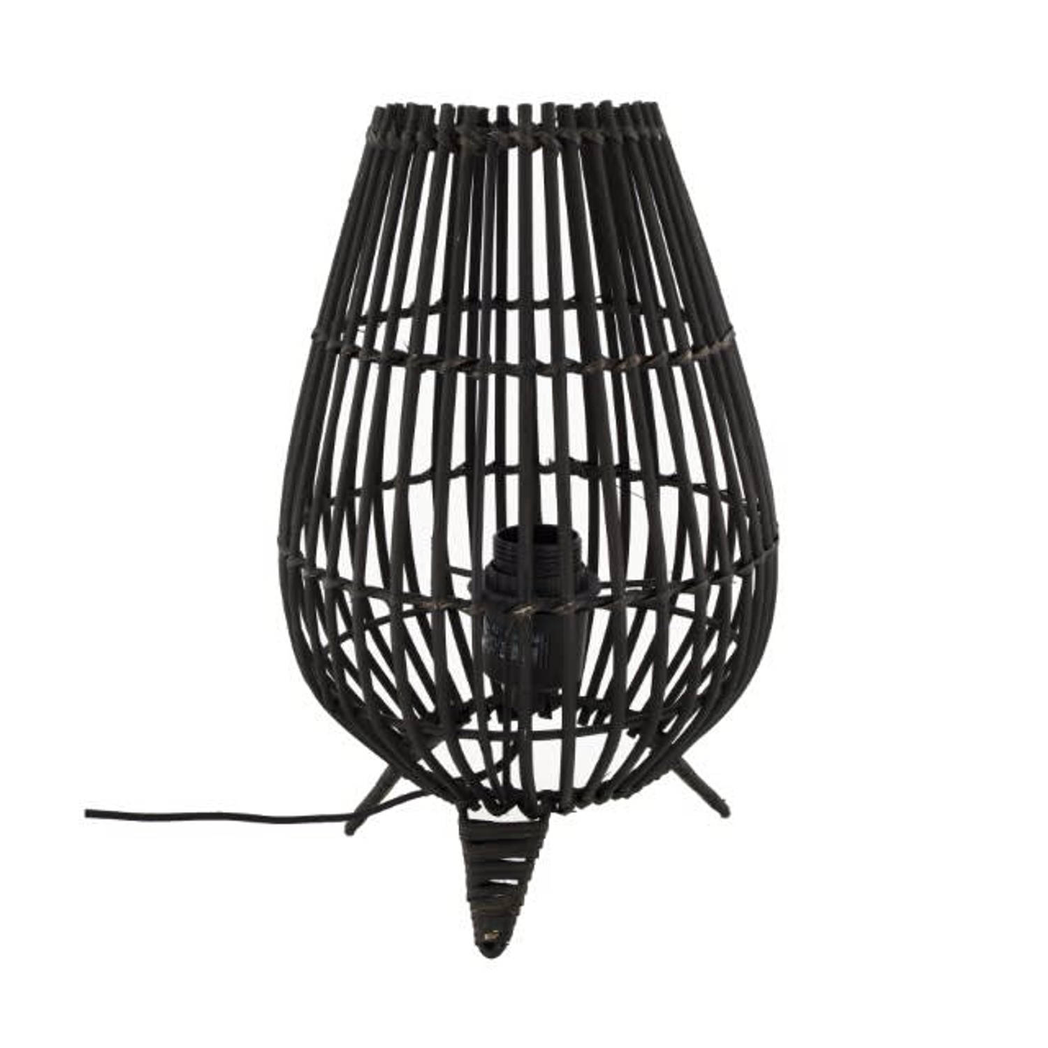 DKNC - Lamp - Bamboe - 22x22x35cm - Zwart