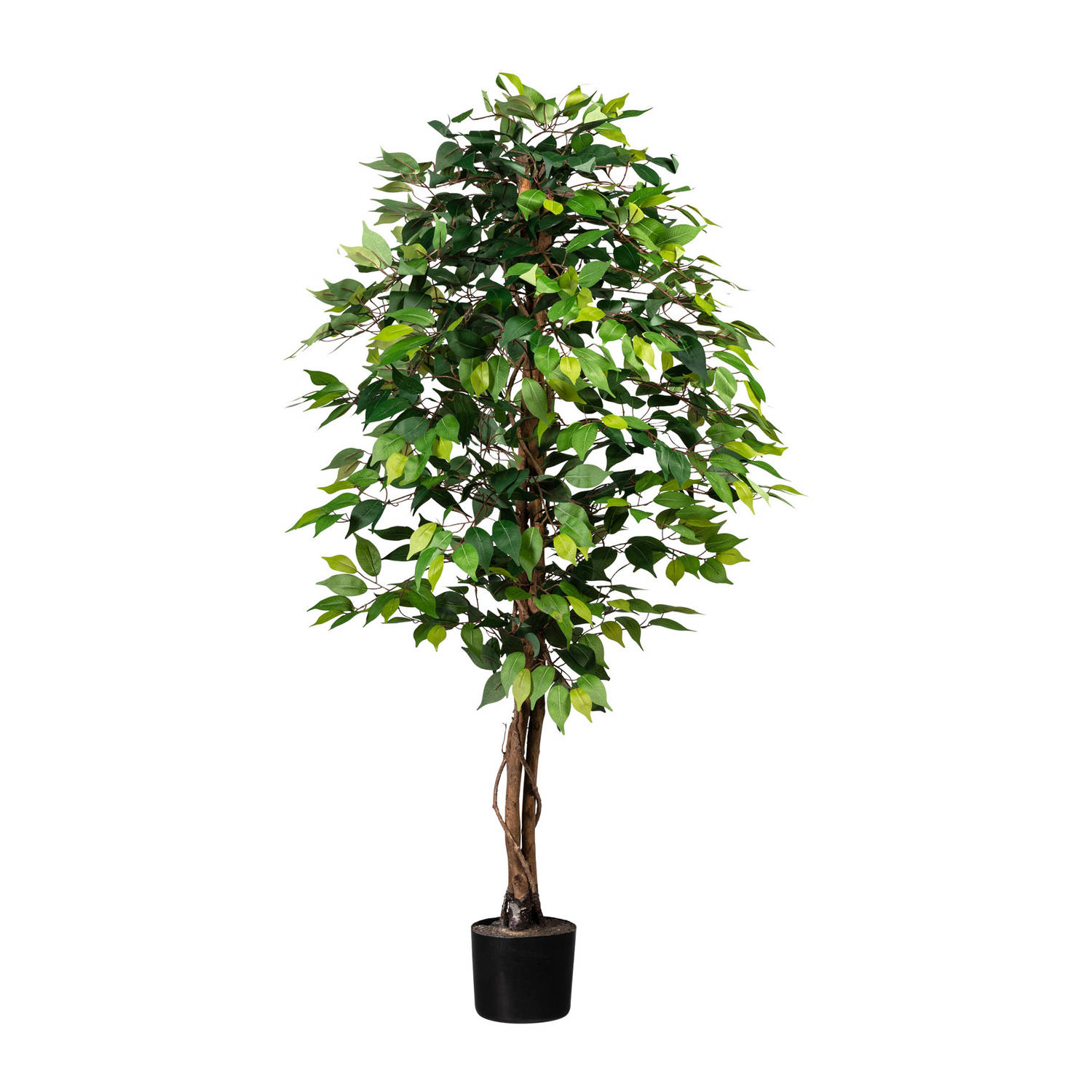 Kopu® Kunstplant Ficus 150 cm in pot - 840 bladeren met Natuurstam