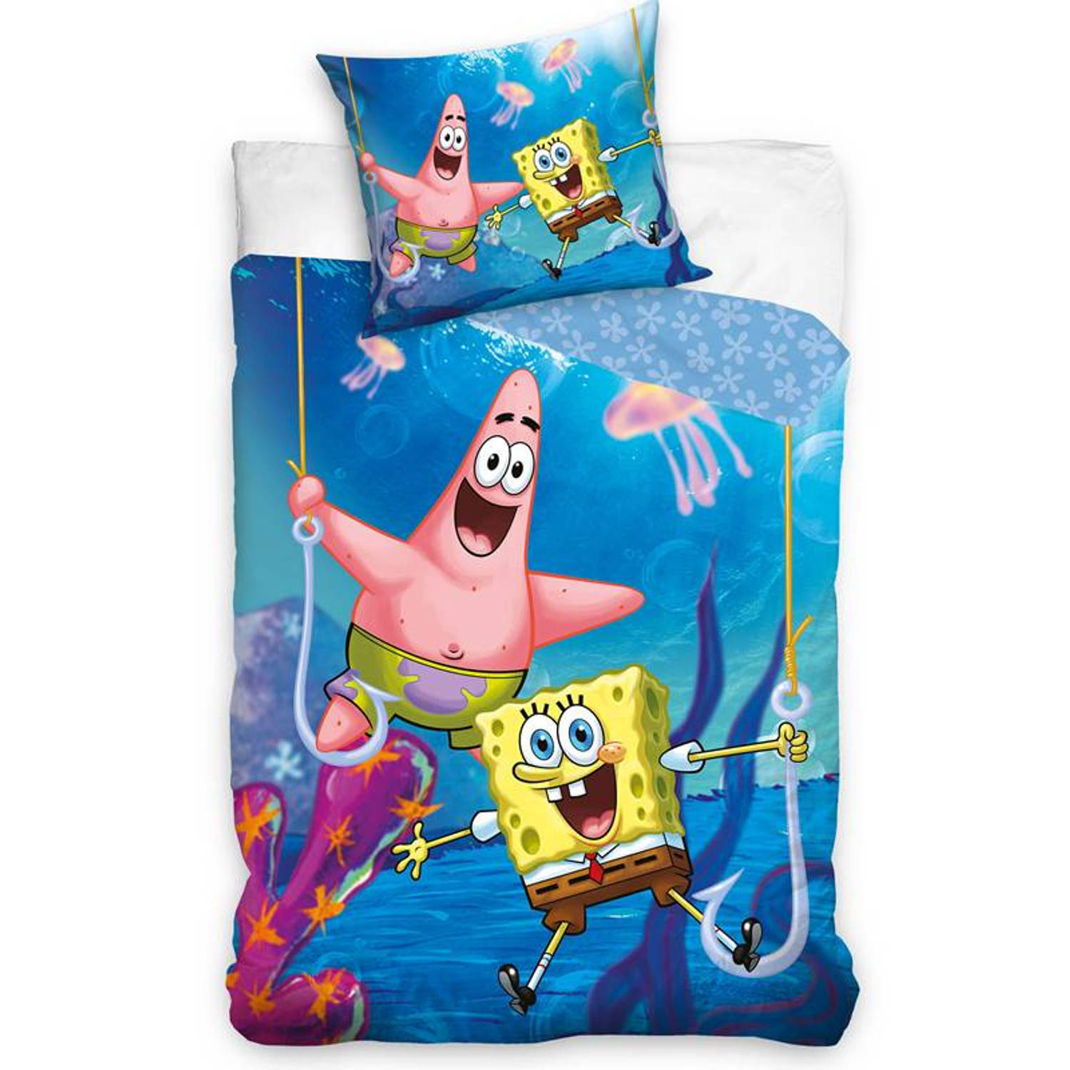 Spongebob Squarepants Spongebob Dekbedovertrek - Eenpersoons - 140x200 cm - Blauw