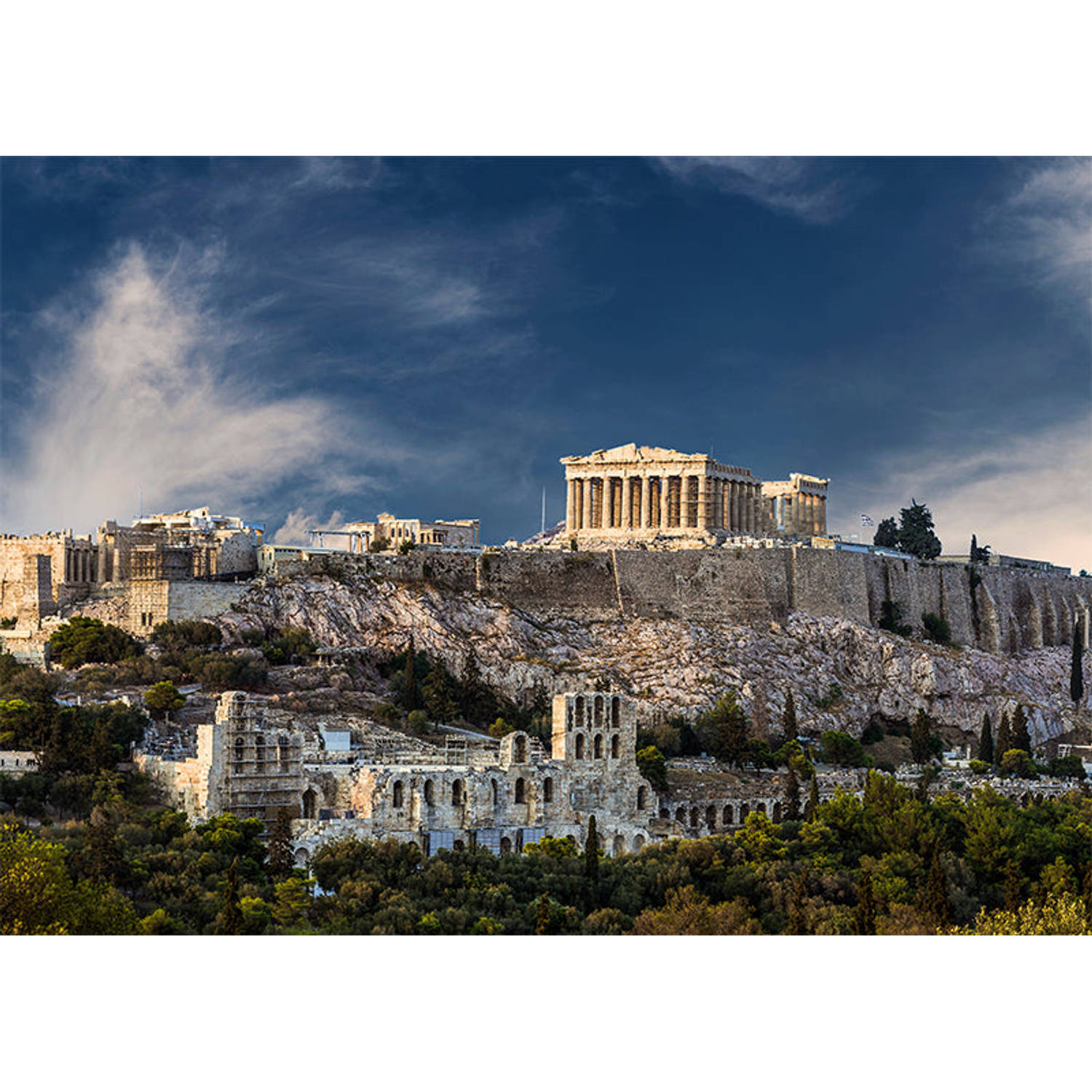 Inductiebeschermer - Uitzicht Akropolis - 78x78 cm