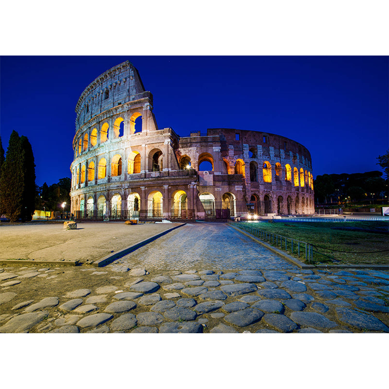 Inductiebeschermer - Colosseum bij Nacht - 76x52 cm