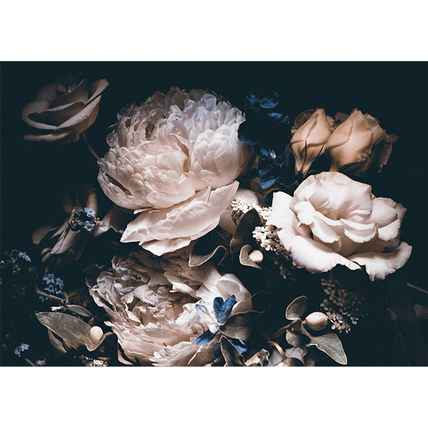 Inductiebeschermer - Dark Flowers - 90x50 cm - Inductiebeschermer - Inductie Afdekplaat Kookplaat - Inductie Mat - Anti-Slip - Keuken Decoratie - Keuken Accessoires