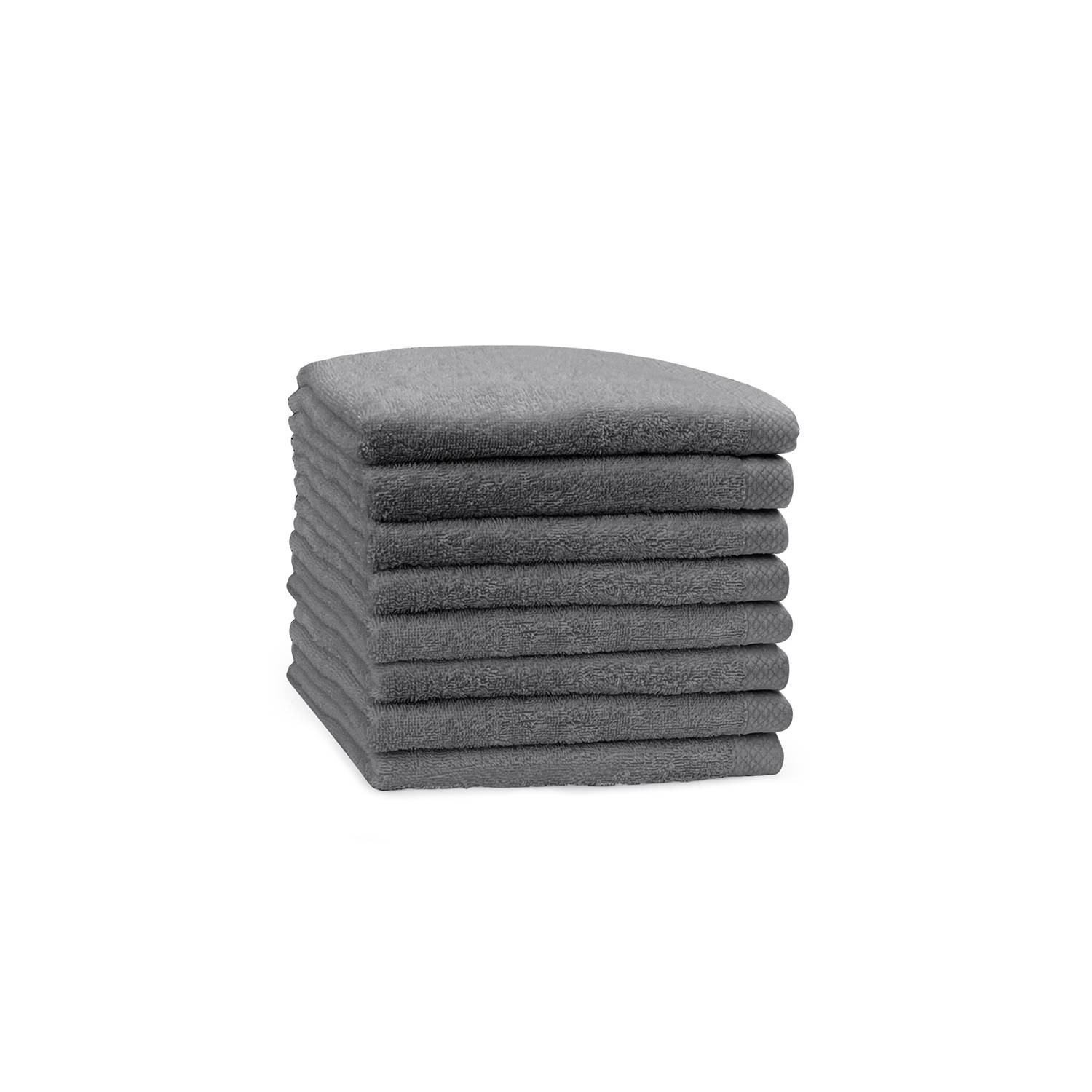 Eleganzzz Handdoek 100% Katoen 50x100cm - dark grey - Set van 8