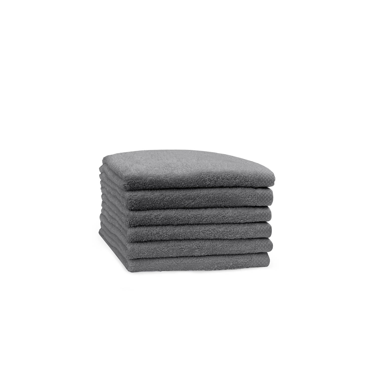 Eleganzzz Handdoek 100% Katoen 50x100cm - dark grey - Set van 6