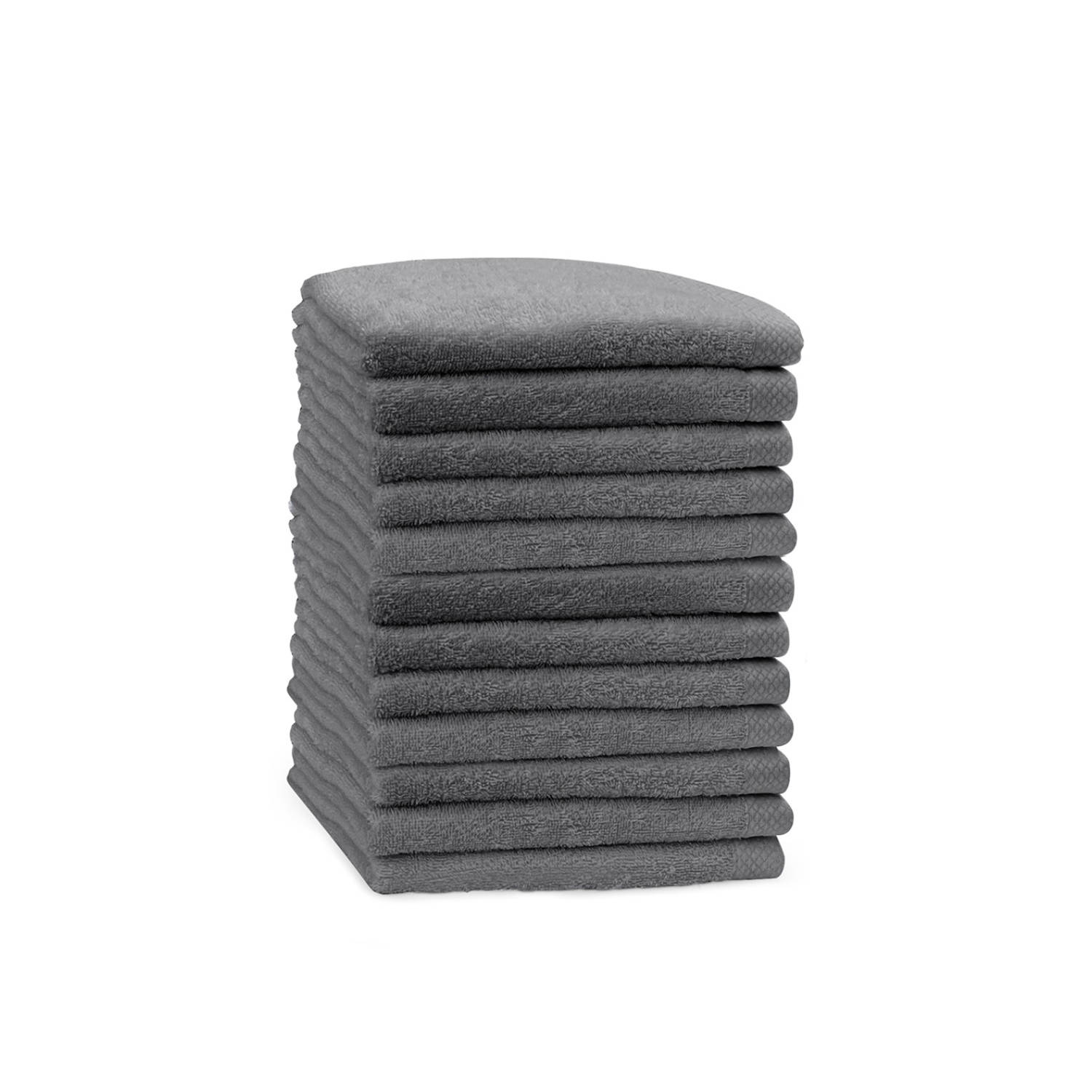 Eleganzzz Handdoek 100% Katoen 50x100cm - dark grey - Set van 12
