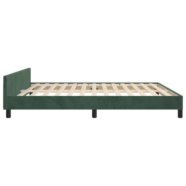 vidaXL Bedframe met hoofdeinde fluweel donkergroen 180x200 cm