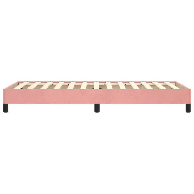 vidaXL Bedframe fluweel roze 90x190 cm