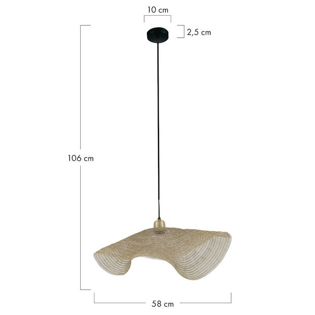 DKNC - Hanglamp Flare - Metaal - 58x58x6cm - Goud