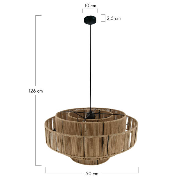 DKNC - Hanglamp Droom - jute - 50x50x26cm - Bruin