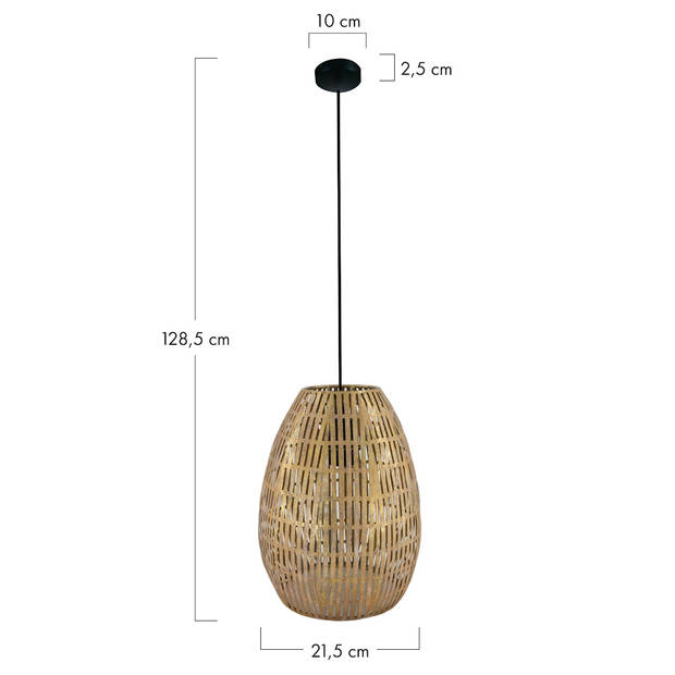 DKNC - Hanglamp Pretoria - Metaal - 21.5x21.5x28.5cm - Goud