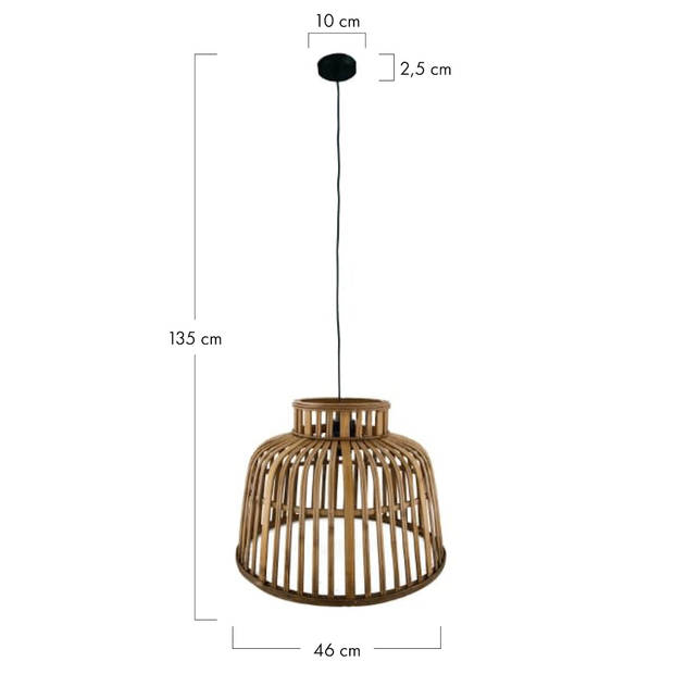 DKNC - Hanglamp Terra - Bamboe - 46x46x35cm - Bruin