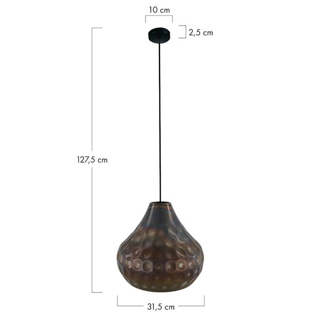 DKNC - Hanglamp Dante - Metaal - 31.5x31.5x27.5cm - Zwart