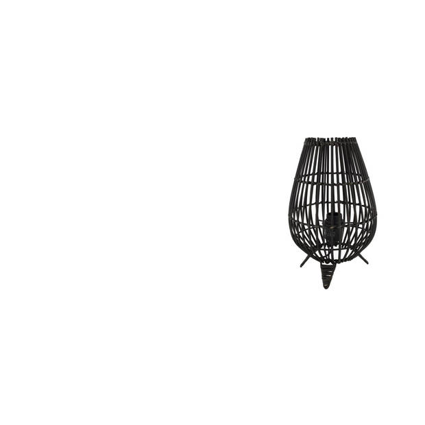 DKNC - Tafellamp Bruce - Bamboe - 22x22x35cm - Zwart