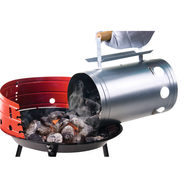 alpina Barbecuestarter - BBQ Starter - met Houten Handvat - voor Houtskool of briketten - Metaal