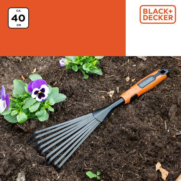 BLACK+DECKER Handhark - 38,8 CM - Ergonomische Handgreep - Makkelijk op te Hangen - Zwart/ Oranje