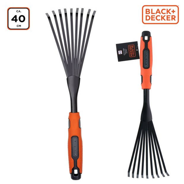 BLACK+DECKER Handhark - 38,8 CM - Ergonomische Handgreep - Makkelijk op te Hangen - Zwart/ Oranje