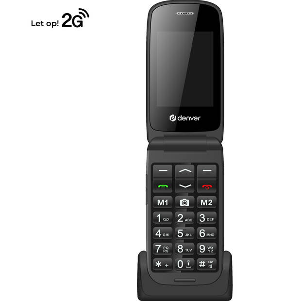 Denver Senioren Mobiele Telefoon - GSM - INCL. PREPAID SIMKAART - Grote Toetsen - 2G - SOS knop - BAS24400EB