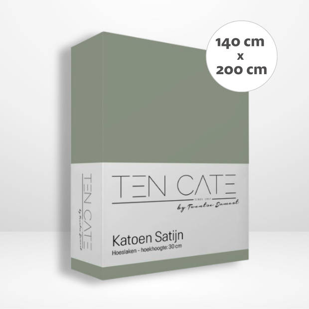 Ten Cate 100% Katoensatijnen Hoeslaken - 140x200 - Groen
