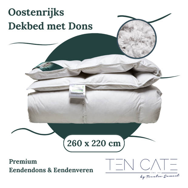 Ten Cate Dekbed - Dekbed 260x220 - Dekbedden - Oostenrijks Dekbed met Dons - Warmteklasse 1