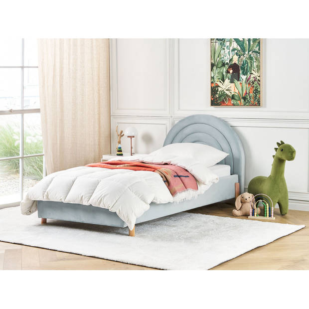 Beliani ANET - Kinderbed-Blauw-Fluweel